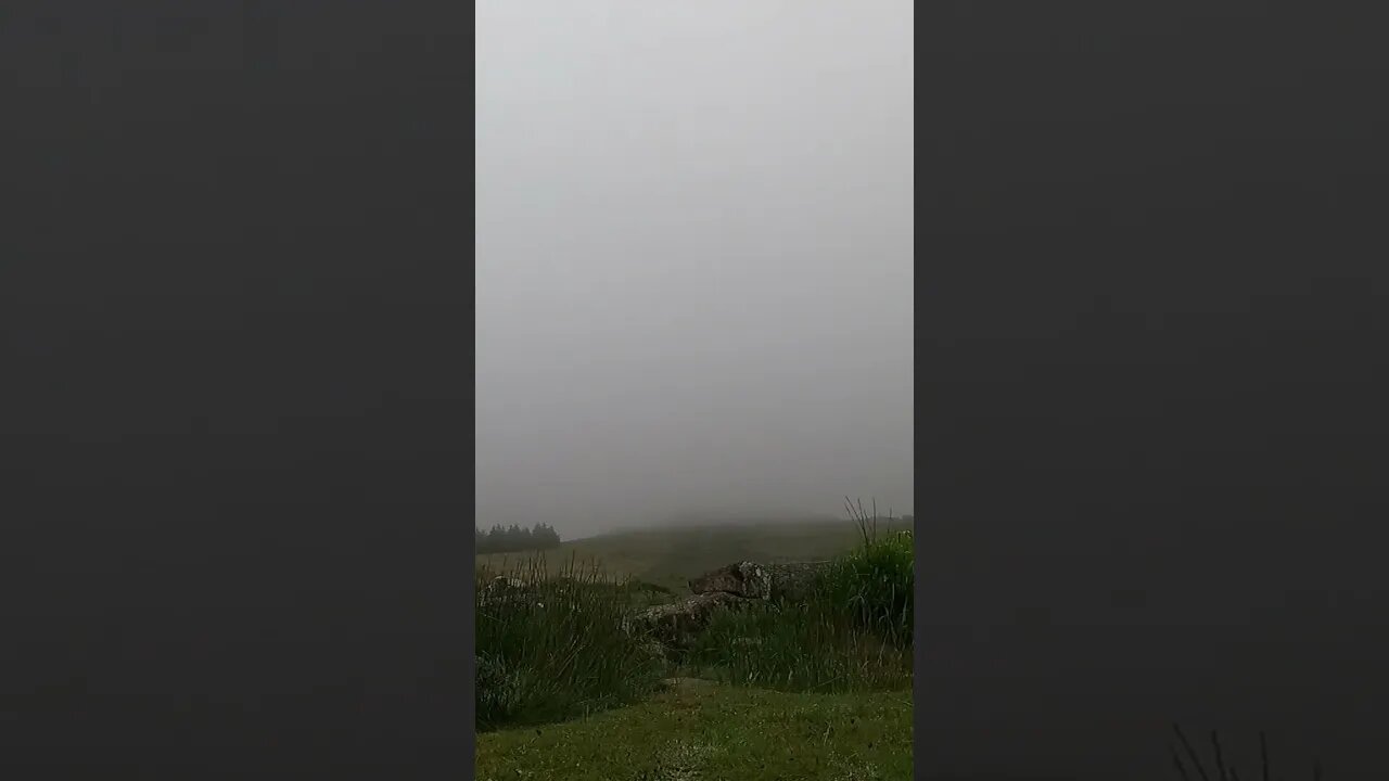 Early morning mist at Belever Tor . night hiking until dawn. GoPro.