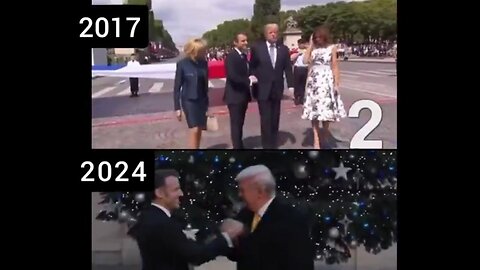 Trump & Macron handshake battle continues 7 years later