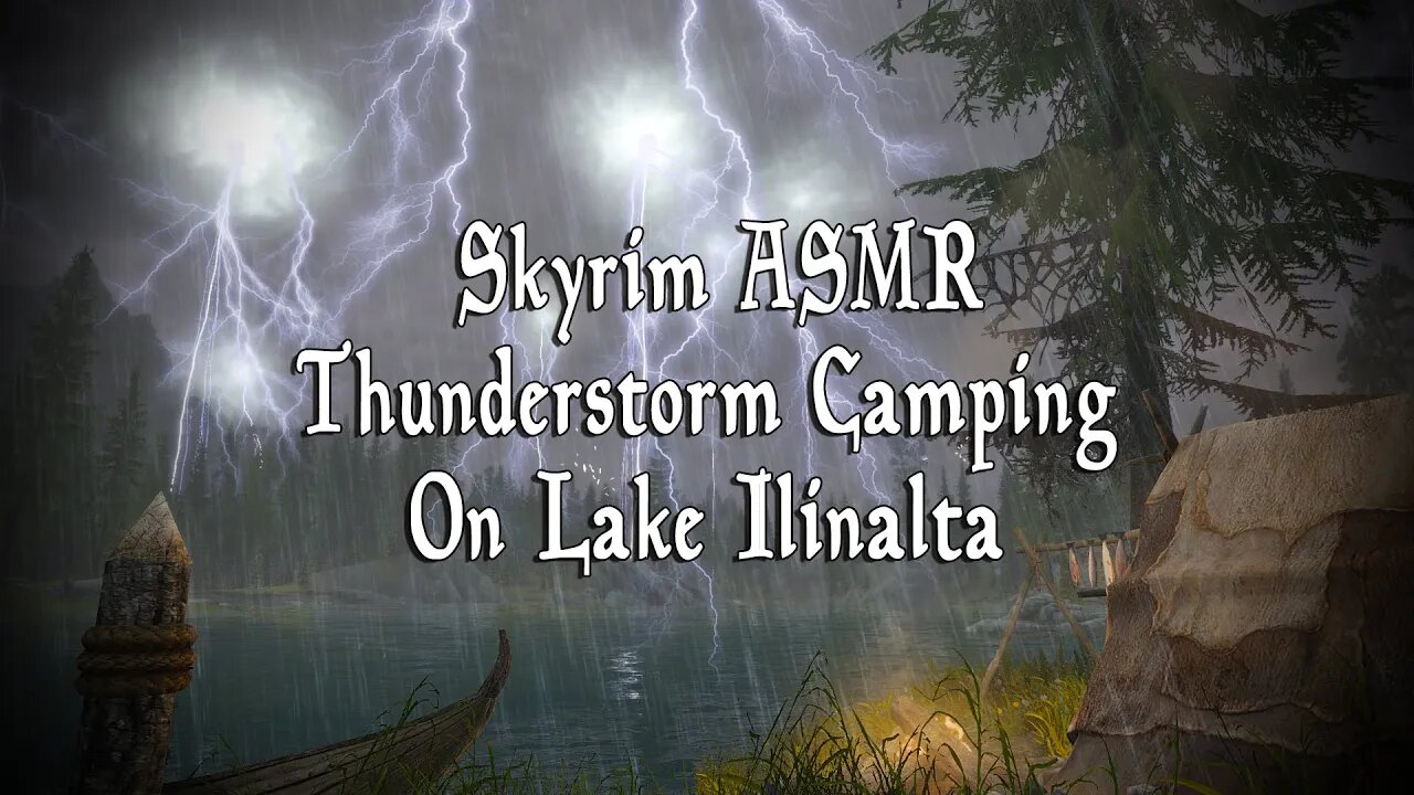 Fall Asleep Fast | Skyrim Camping At Lake Ilinalta | Soothing Nature Ambiance!