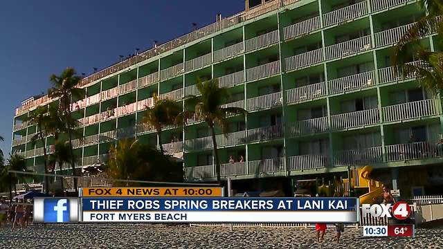 Thief jumps off balcony after stealing items on wild spring break night