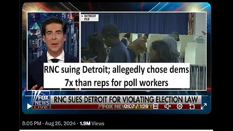 RNC suing Detroit for allegedly breaking law, hiring 7x more dem poll workers than republicans