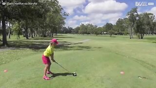 Menina de 6 anos é um prodígio do golfe