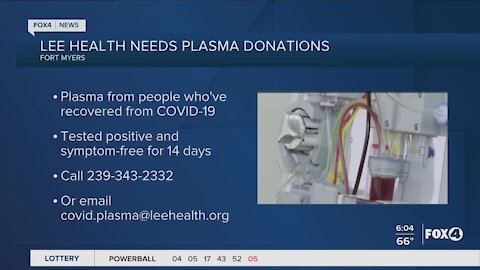 Lee Health needs plasma donations