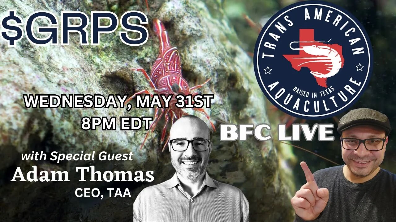 EXCLUSIVE LIVE INTERVIEW W/ ADAM THOMAS | CEO of TAA - Trans American Aquaculture | $GRPS