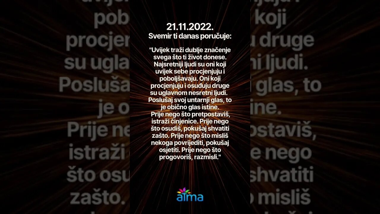 Poruka Svemira 21.11.2022. 💙