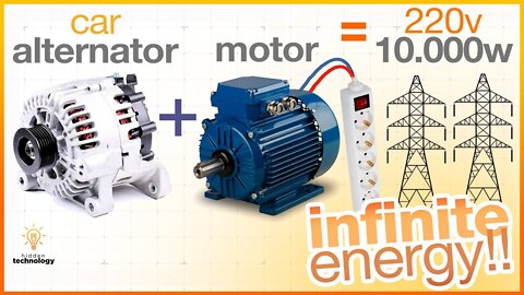 Besplatna energija sa elektro motorom i kamionskim alternatorom (DEO 1) - sa prevodom