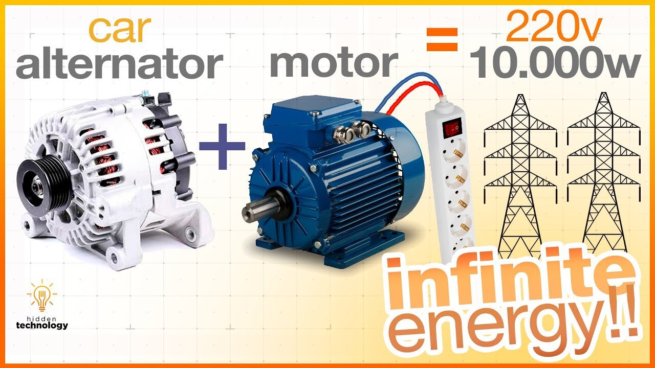 Besplatna energija sa elektro motorom i kamionskim alternatorom (DEO 1) - sa prevodom