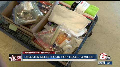 Indianapolis food bank sends items to Hurricane Harvey victims