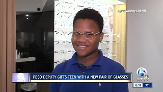 PBSO deputy gifts teen with a new pair of glasses