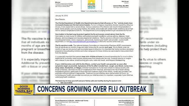 Hillsborough County Schools sends home letter warning about flu outbreak