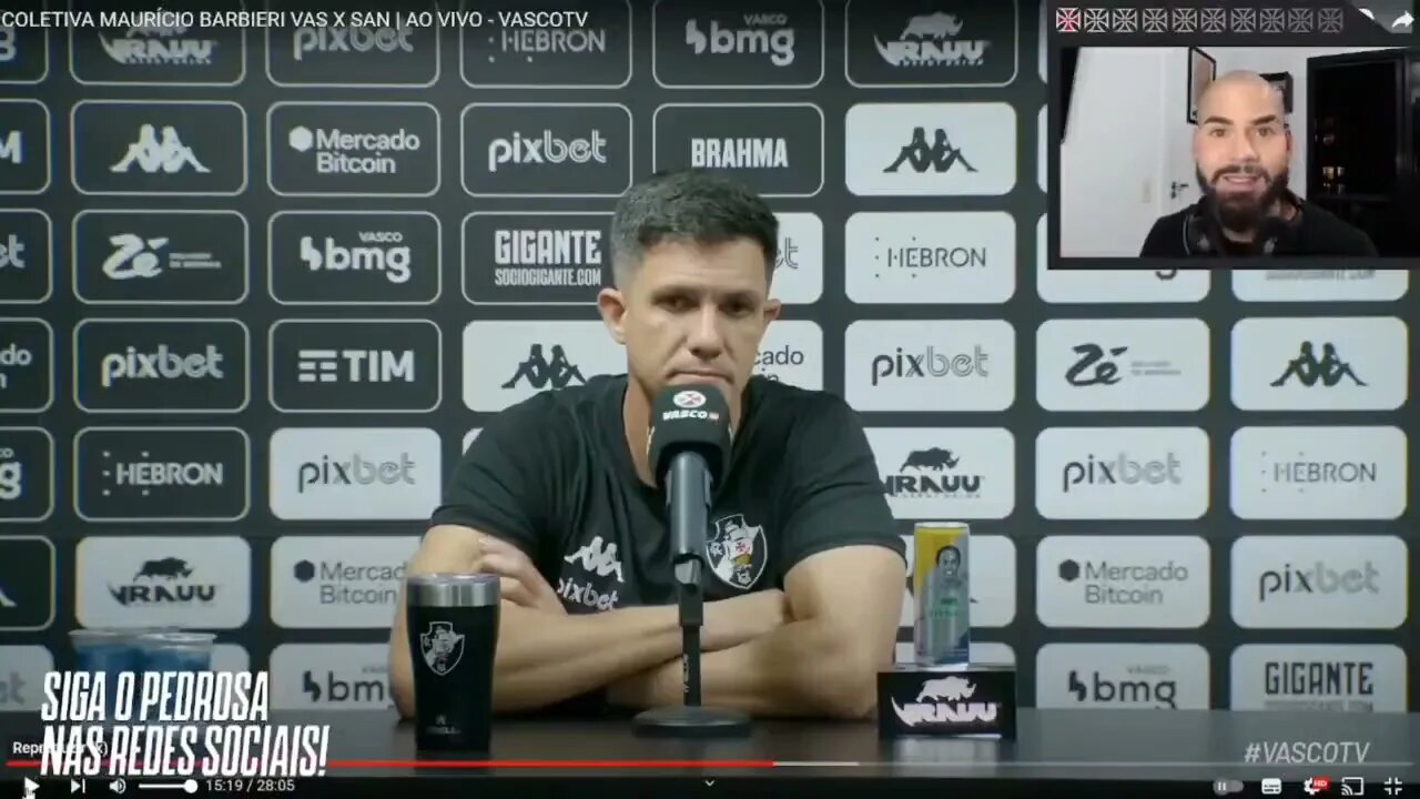 Lucas Pedrosa respondendo Maurício Barbieri após declaração infeliz sobre o Vasco