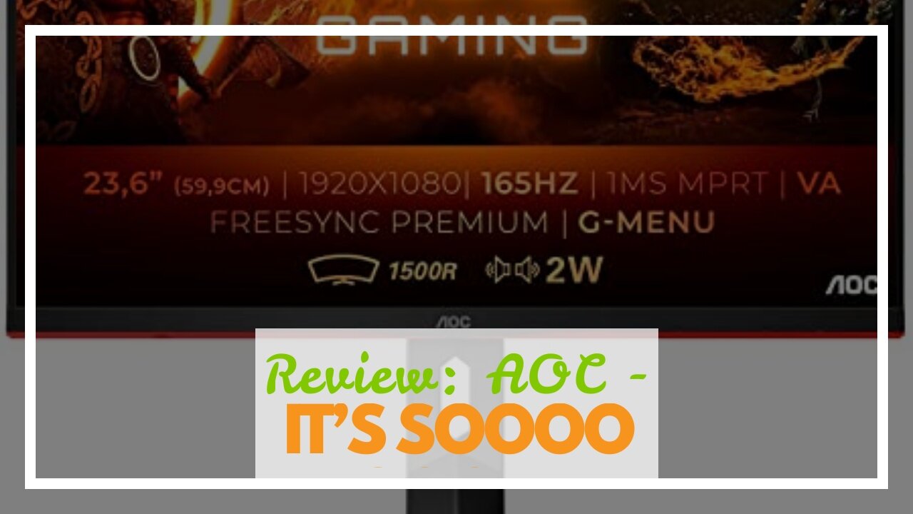 Review: AOC - Monitors 23.6 VA 1920X1080 165HZ 1MS C24G2AE 250CDM2 2HDMI 2DP VGA MM