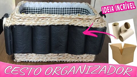 Ideia Incrível de Cesto Organizador - Facil de Fazer - [Diy Artesanato]