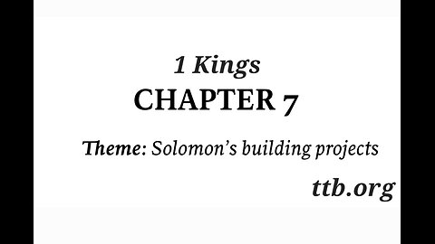 1 Kings Chapter 7 (Bible Study)