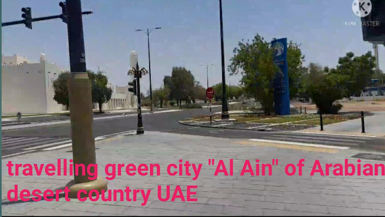 Travelling green city "Al Ain" of Arabian desert country UAE