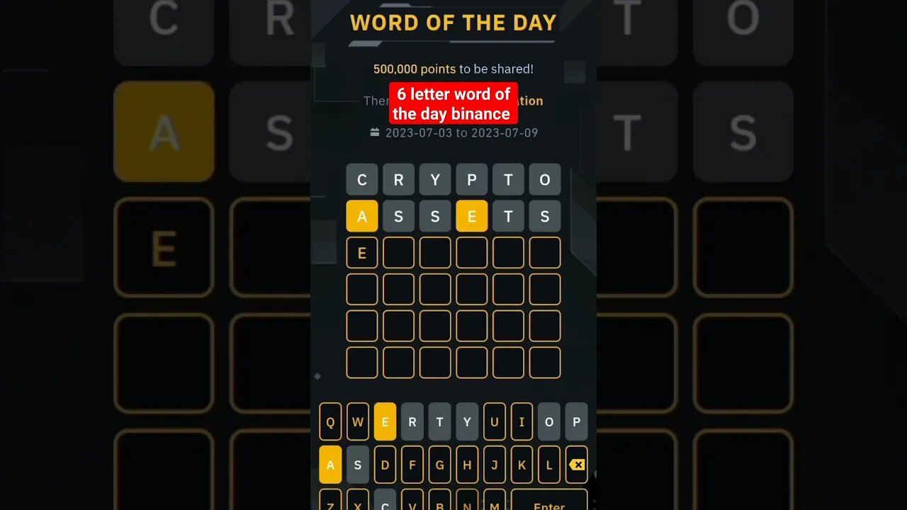 6 letter WOTD answer binance today | word of the day correct answer #binancewodl #binancenews