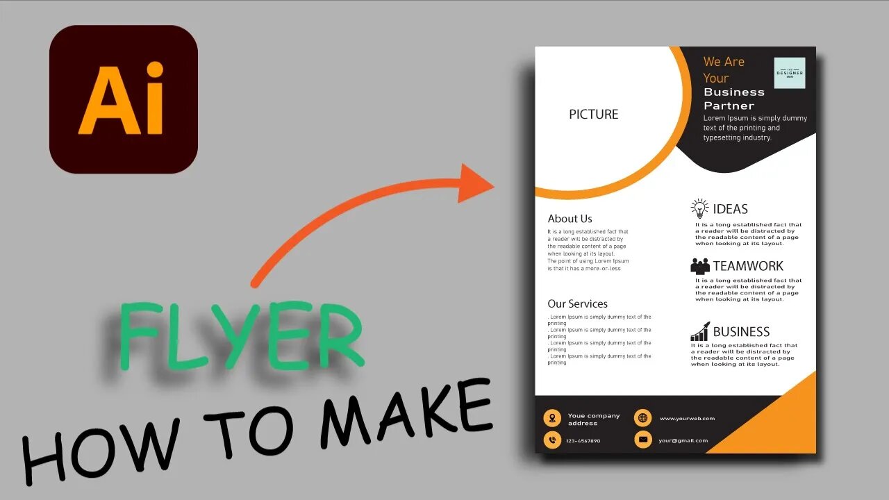 How to make a Professional Business Flyer Template Graphic Design Adobe Illustrator cc 2022