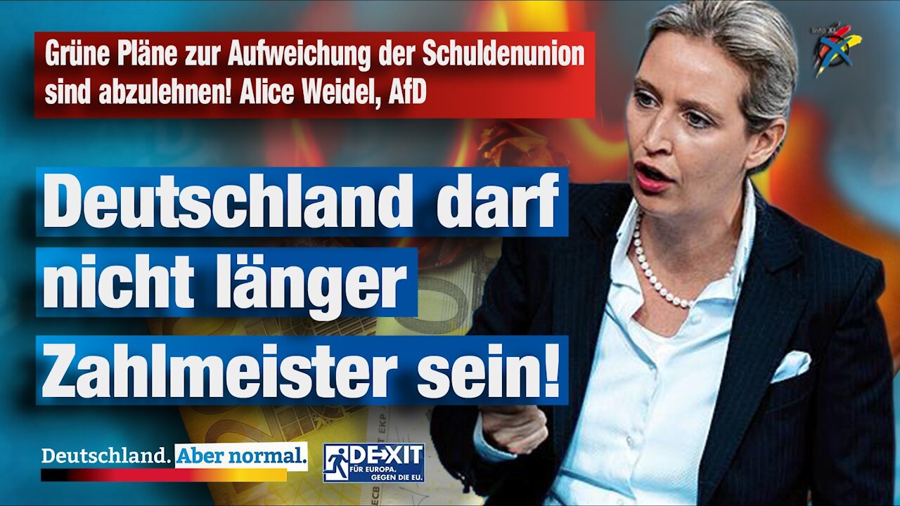 Grüne Pläne zur Aufweichung der Schuldenunion sind abzulehnen Alice Weidel AfD