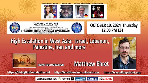 Featured Guest: Matthew Ehret - "High Escalation in West Asia: Israel, Lebanon, Palestine, Iran and more"- w/ special guest host Drago Bosnic