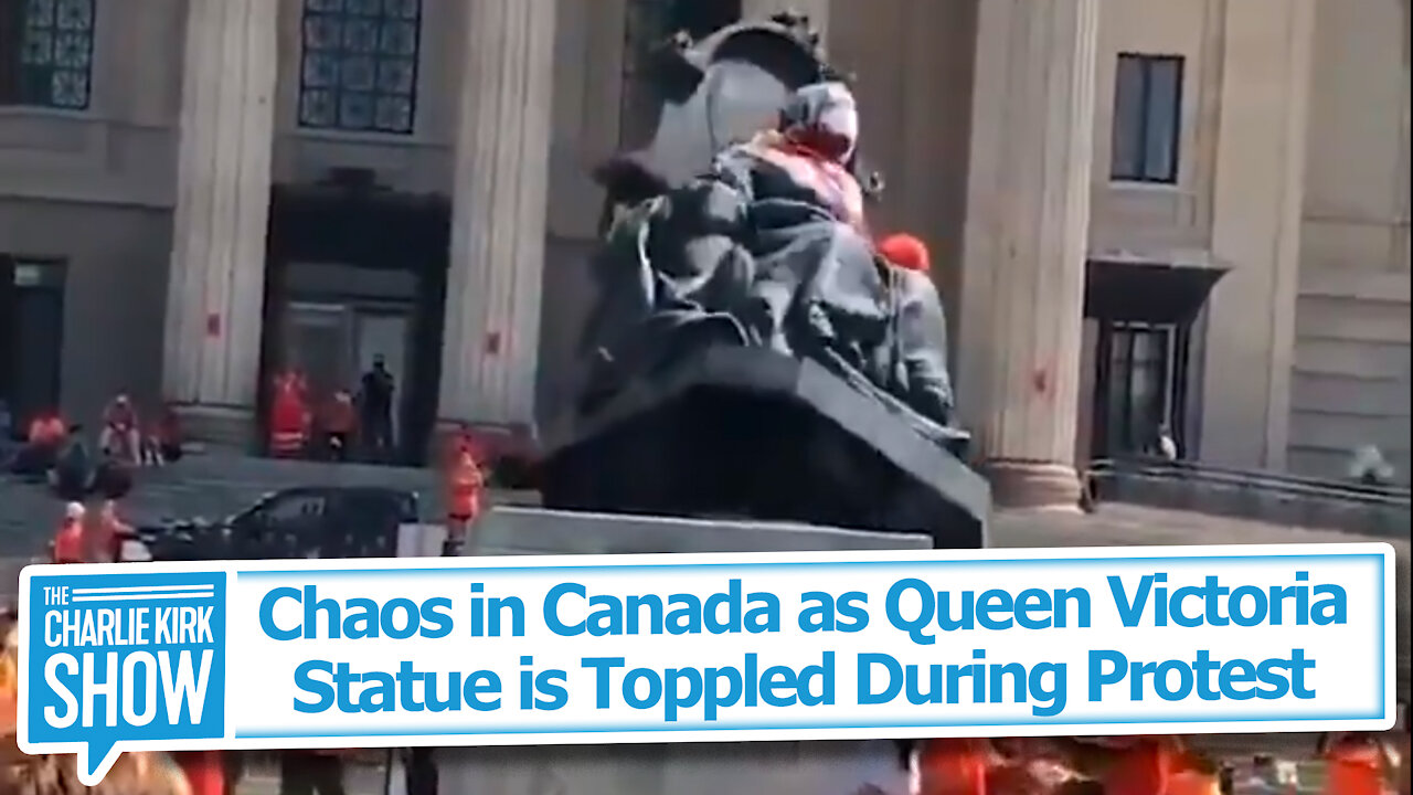 Chaos in Canada as Queen Victoria Statue is Toppled During Protest