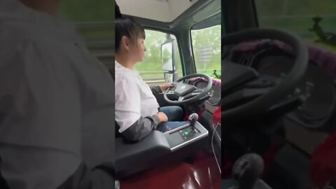 Chinese Girl Drives A Massive Truck
