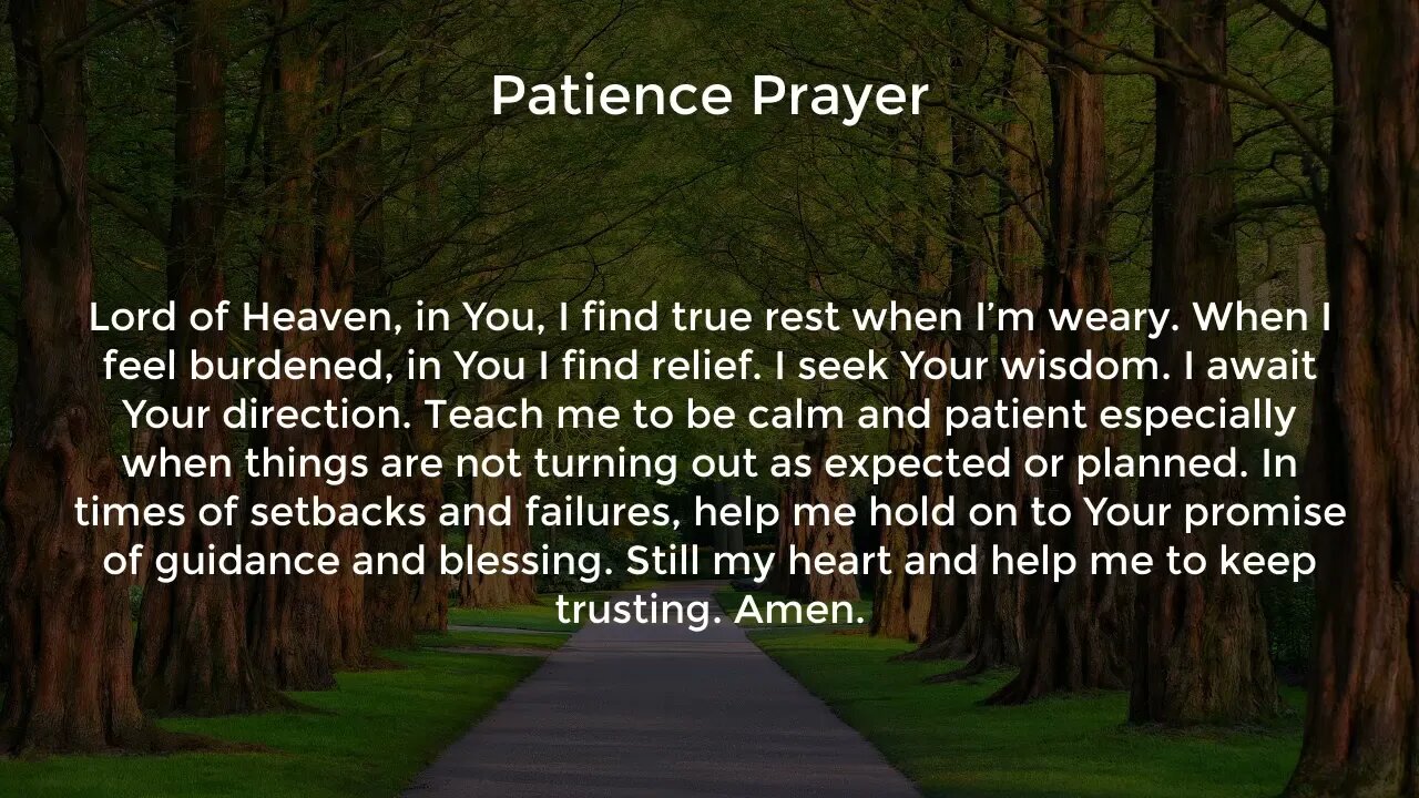 Patience Prayer (Prayer for Wisdom and Direction)