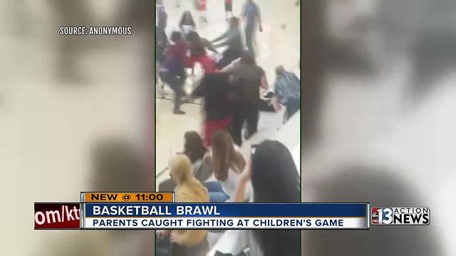 Adults fight during kid's basketball game