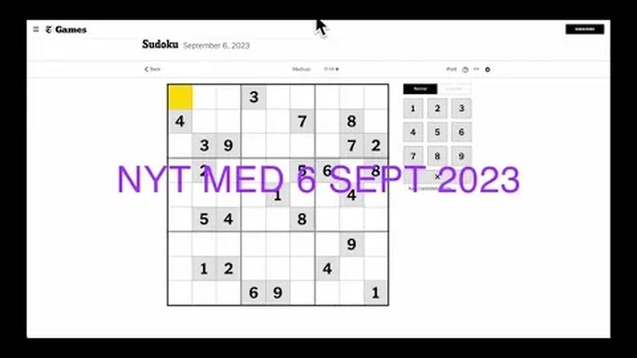 #sudoku 2023 09 06 medium FULL
