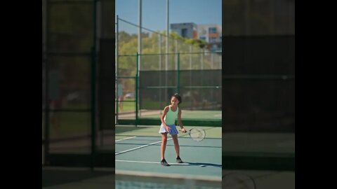 A Girl Playing Tennis