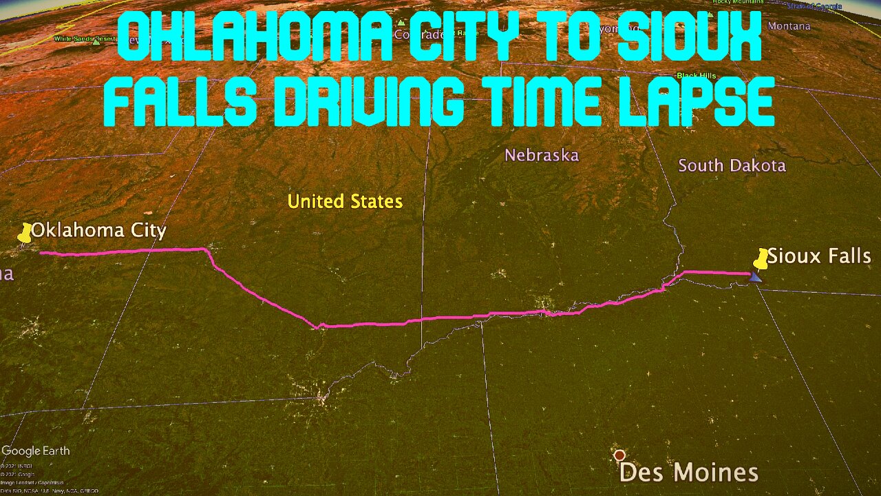 OKLAHOMA CITY TO SIOUX FALLS DRIVING TIME LAPSE / Garmin DriveAssist 50 Dash Cam Video