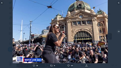 🟨 今天是澳洲全國的「女王悼念日」，墨爾本市中心示威遊行，希望希望盡早成為共和國 🟨