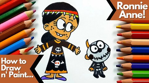 How to draw and paint Ronnie Anne Halloween Day of the Dead from The Casagrandes