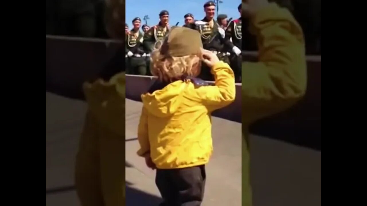 child salutes a troop #soldier #army #military #trending #shorts