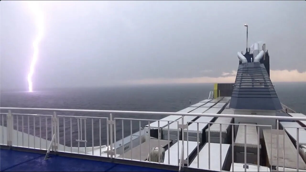 Ships In Thunderstorm - Lightning Strikes and Close Calls (Stunning)