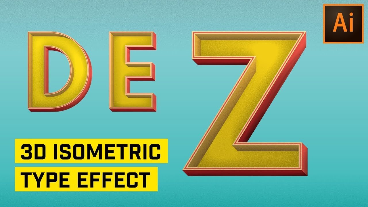 3D Isometric Text Effect in Adobe Illustrator