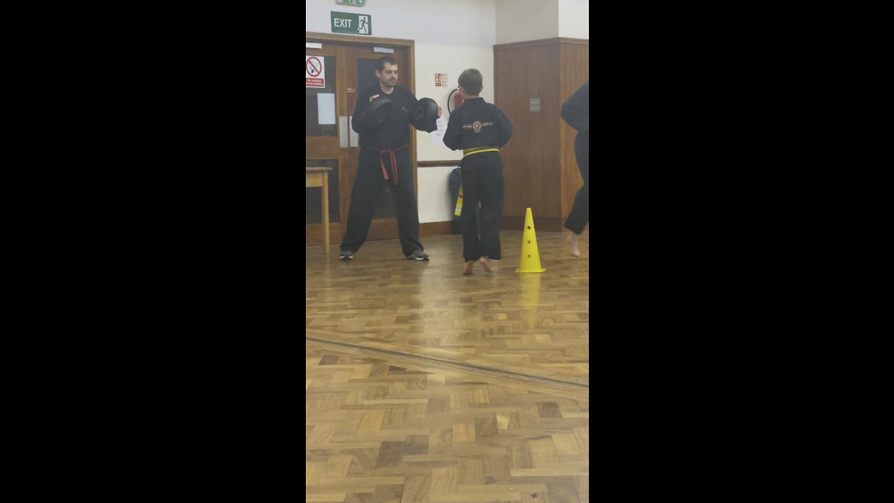 My boy on the Pads