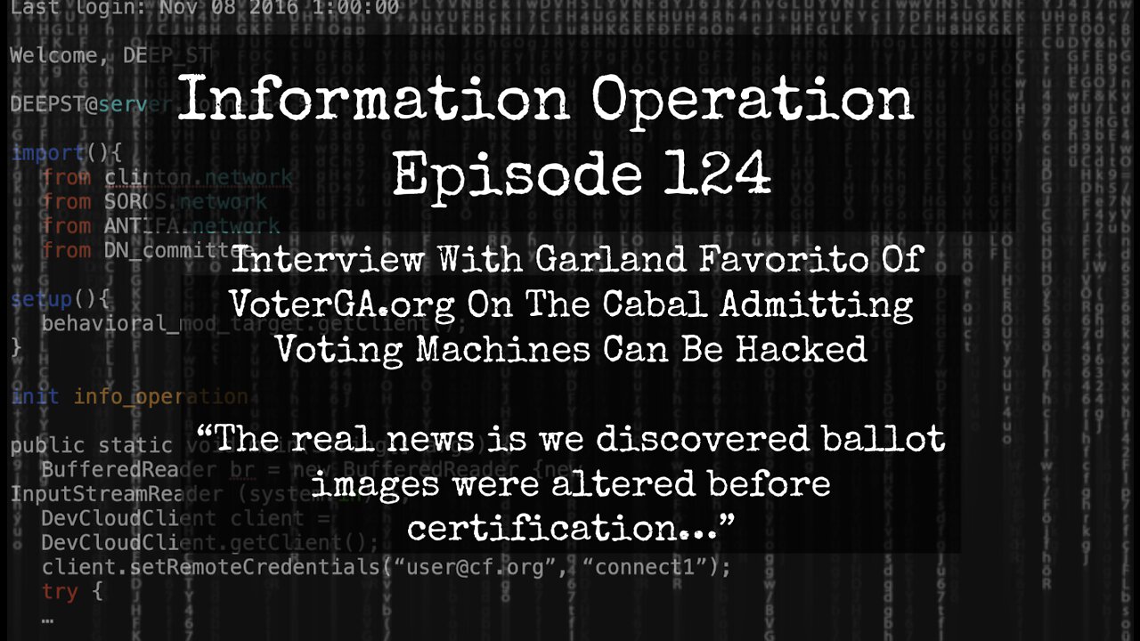 IO Episode 124 - Garland Favorito Of VoterGA - They Admit Machines Can Be Hacked