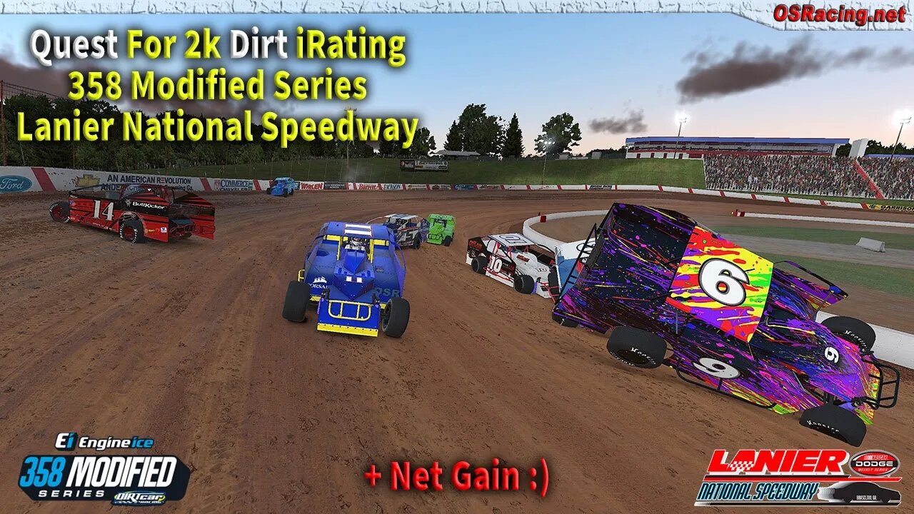 Quest for 2k iRating in the Official 358 Modified Division - Lanier National Speedway - iRacing Dirt