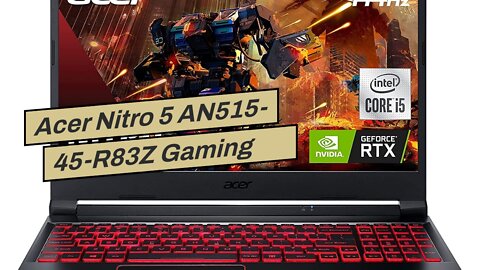 Acer Nitro 5 AN515-45-R83Z Gaming Laptop, AMD Ryzen 5 5600H Hexa-Core Processor NVIDIA GeForc...
