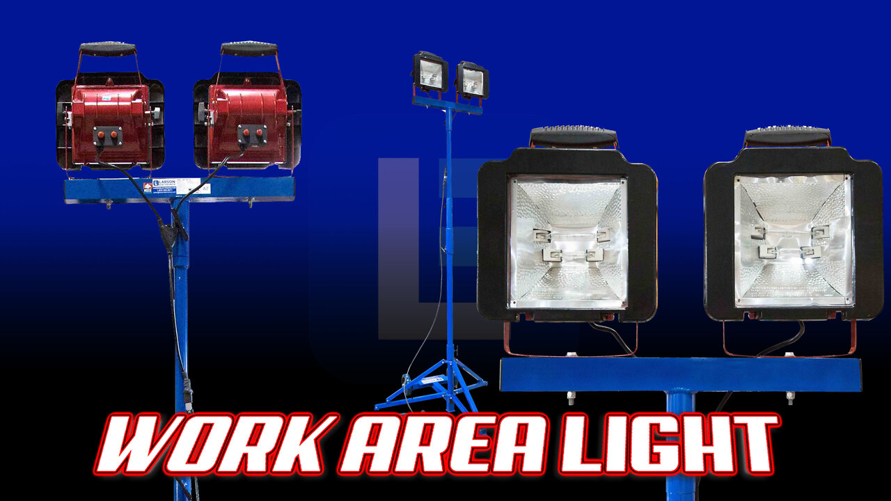 Work Area Flood Light - Quadpod Mount - 2 Quartz Lights - 25' Cord