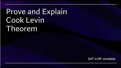 Prove and Explain Cook Levin Theorem