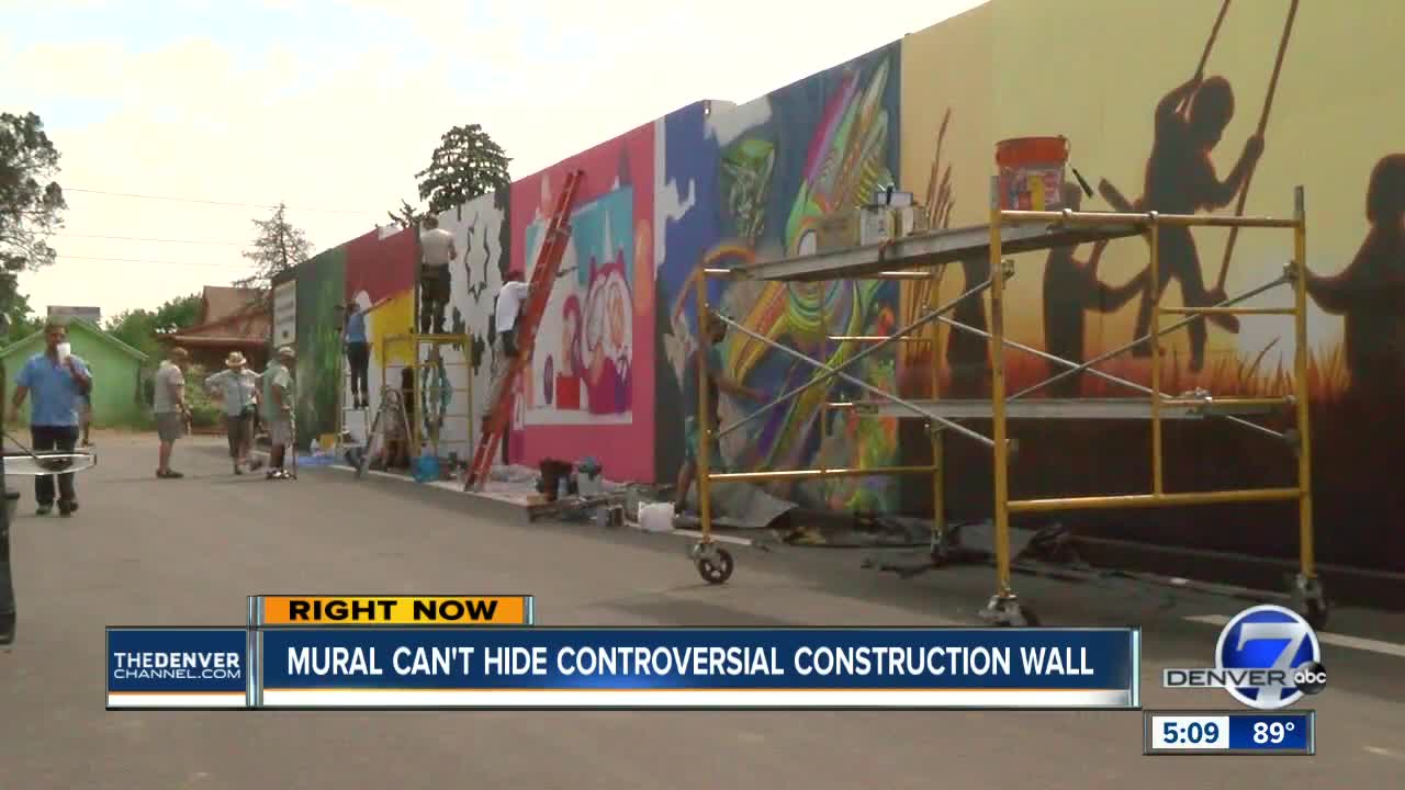 Artists begin painting murals near Central 70 Project; some neighbors show opposition