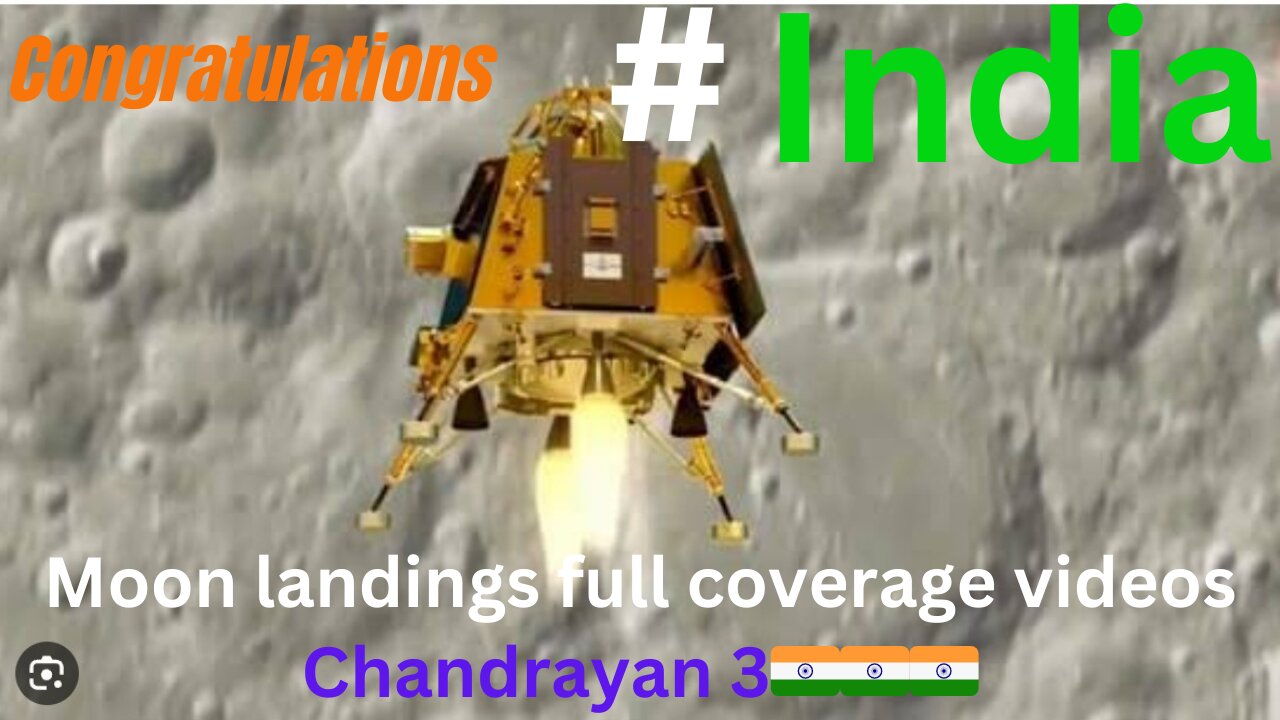 India chandrayan 3 on the moon . Full landing video coverage