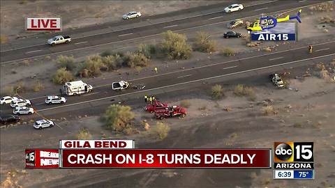 Two people killed in crash along I-8 near Gila Bend