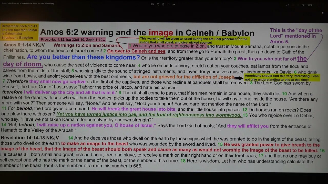 Amos 6 verse 2 warning to go and see the image in Calneh Babylon