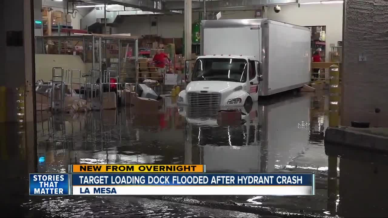 Broken hydrant sends water into Target loading dock