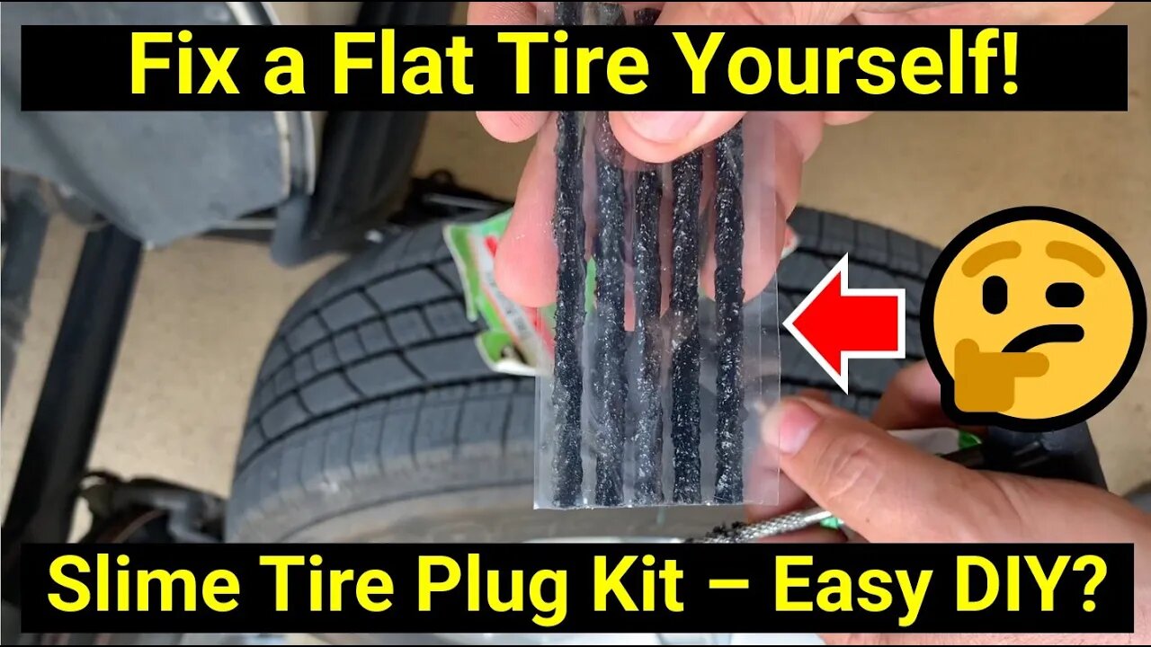 How to Fix A Flat Tire using a Plug Kit ● Easy DIY with Slime Kit