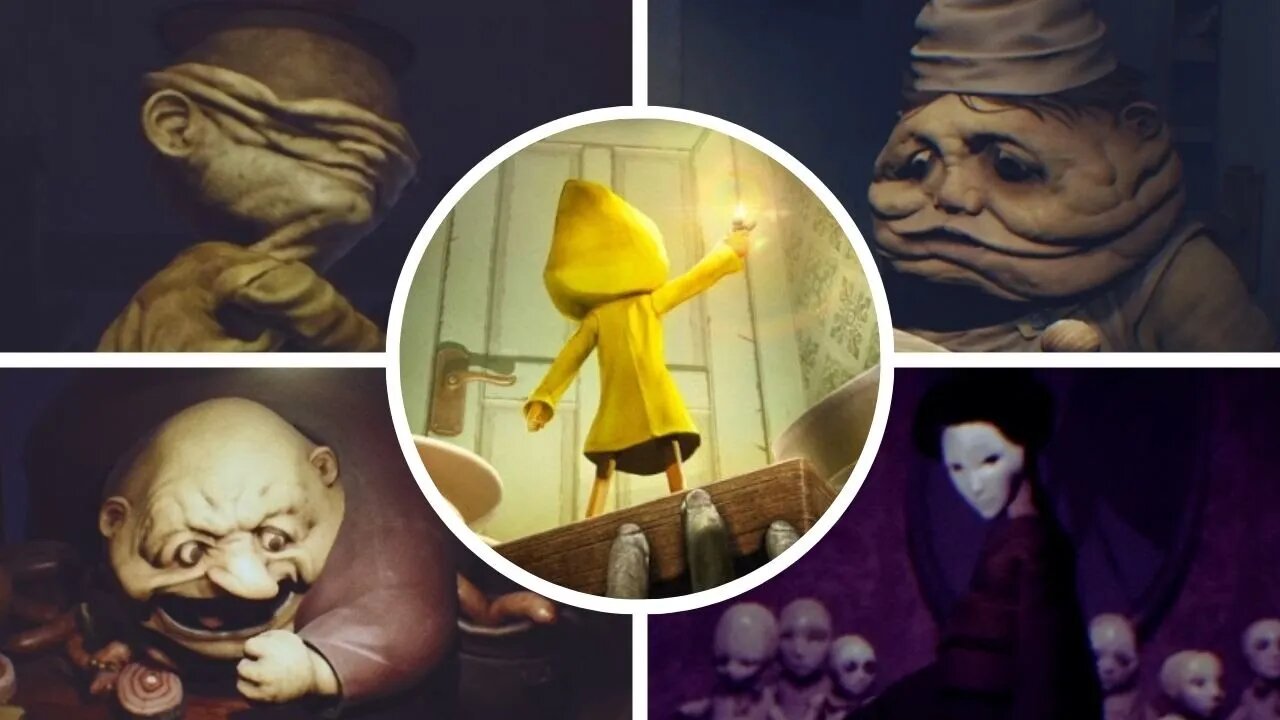 Little Nightmares + Secrets of the Maw (DLC) | ALL BOSSES + Ending