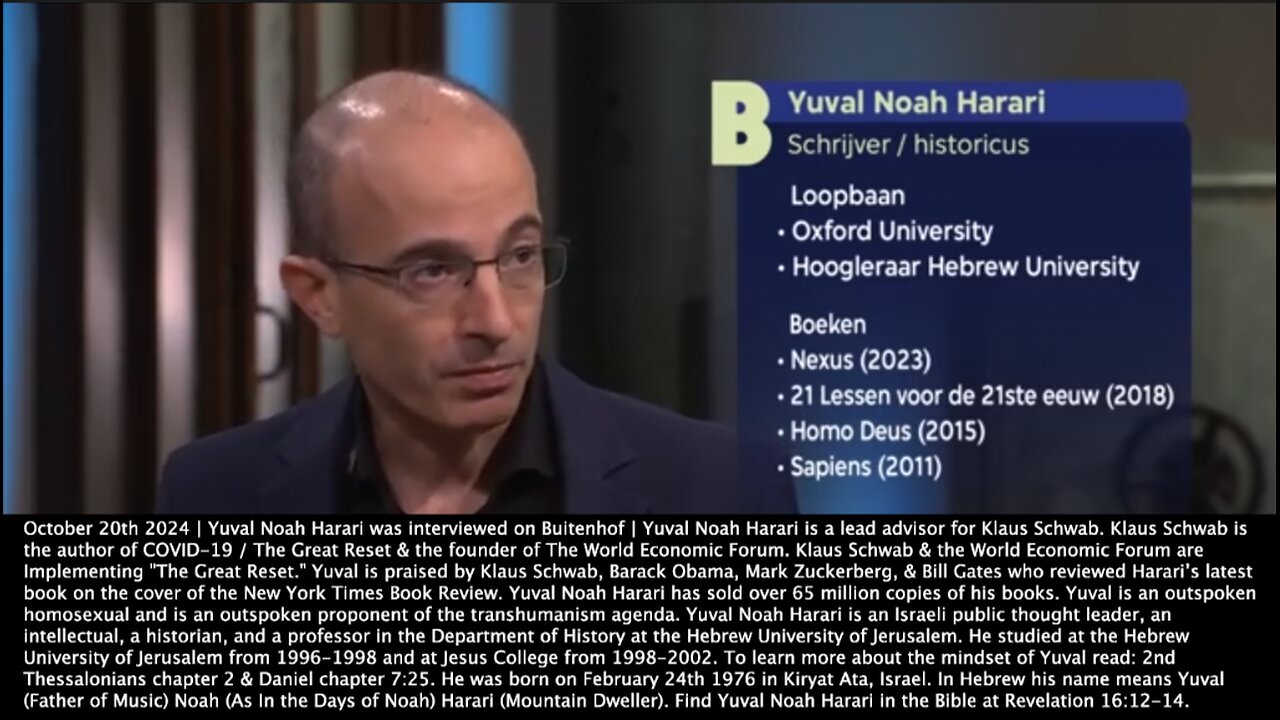 Yuval Noah Harari | "Alot of Theologies Throughout History Said There Was Something Wrong In Human Nature. The Problem Is Not In Our Nature. The Problem Is In Our Information." + We Need An Anti-Virus for the Brain."