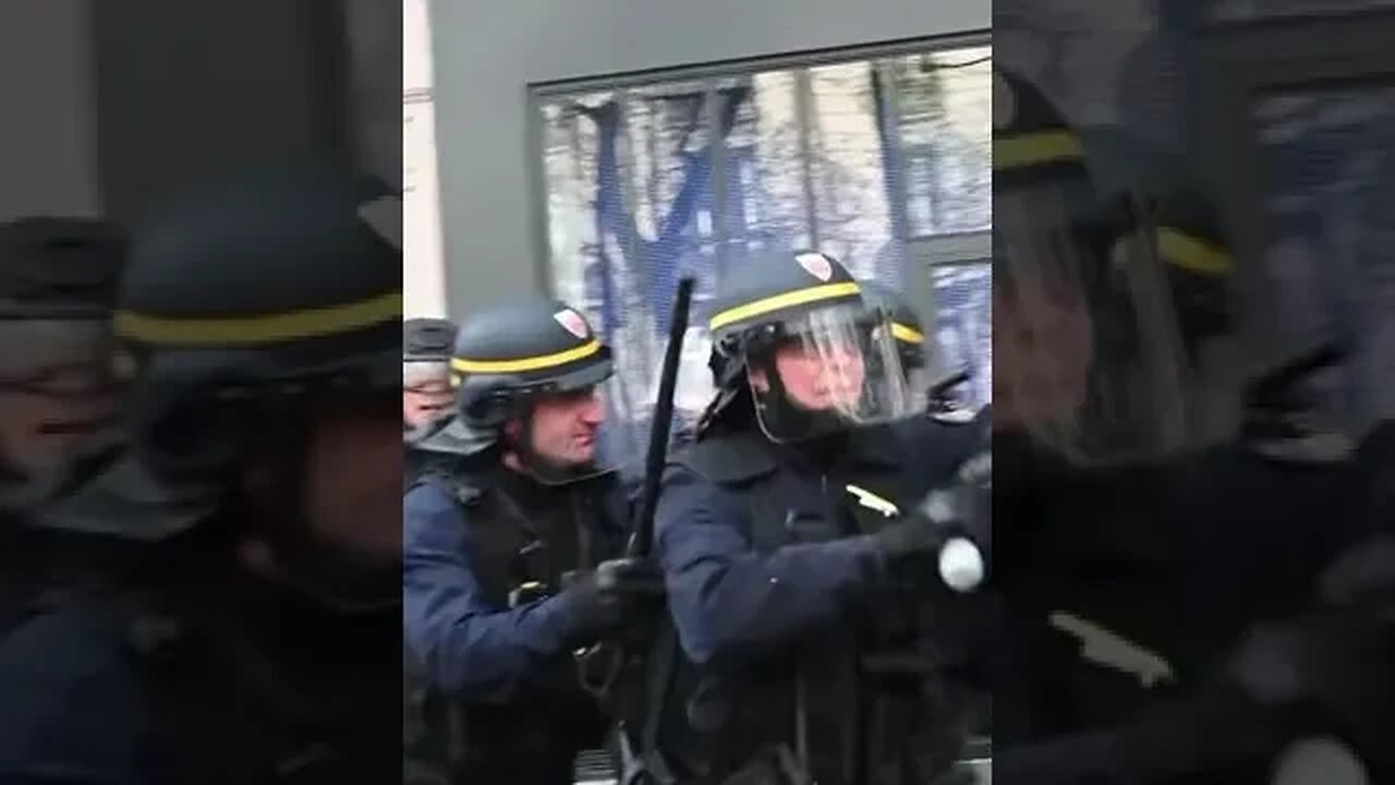 Officer shows how not to throw tear gas...